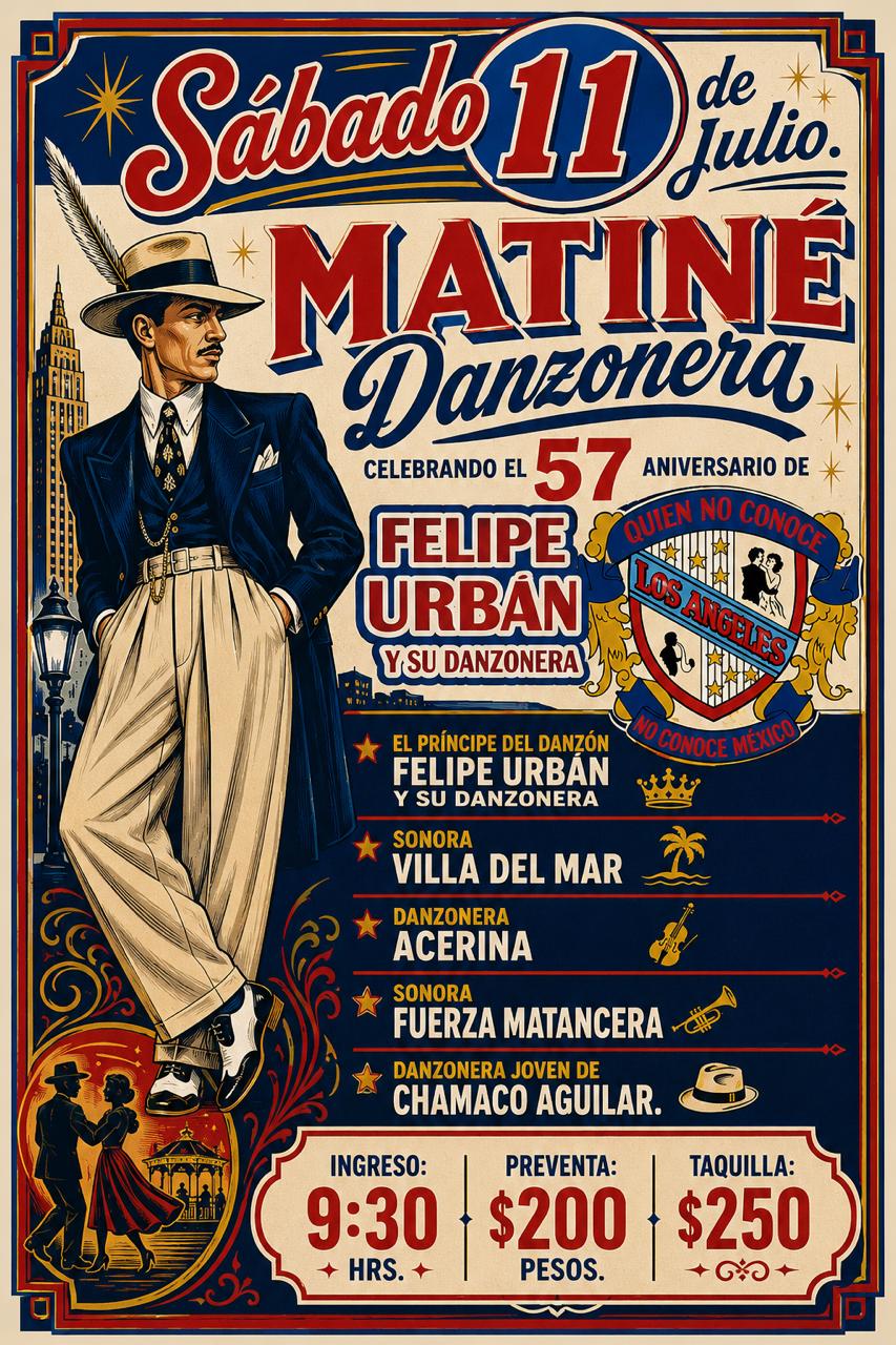 Sábado 11 de julio 2026 matiné danzón